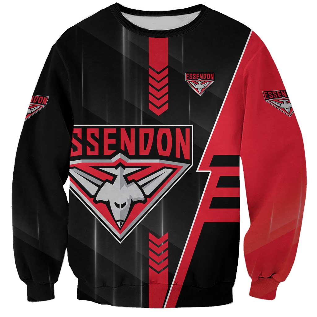 Personalized Essendon Bombers Sweatshirt Modern Geometric Sports Graphic Style