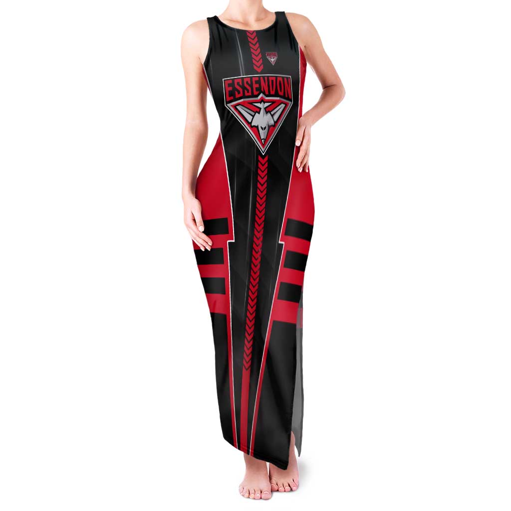 Personalized Essendon Bombers Tank Maxi Dress Modern Geometric Sports Graphic Style