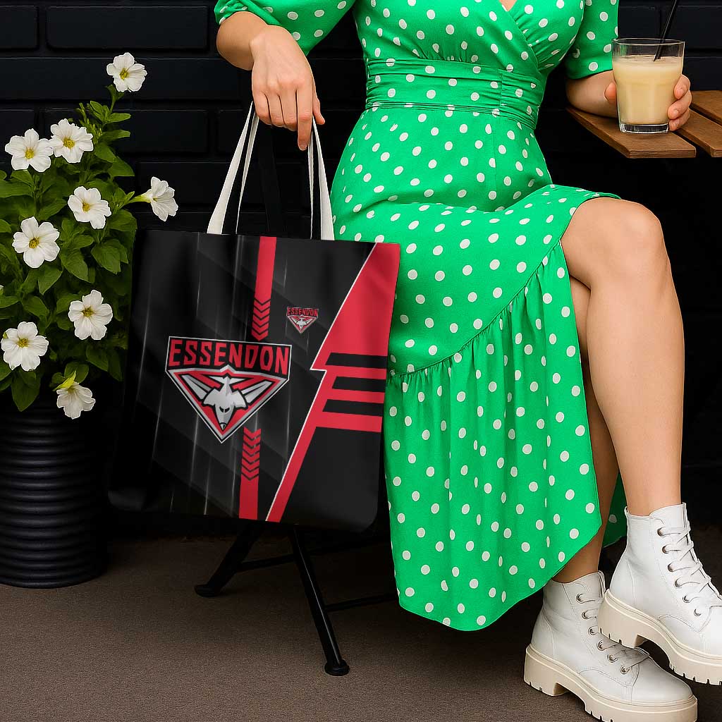 Essendon Bombers Tote Bag Modern Geometric Sports Graphic Style