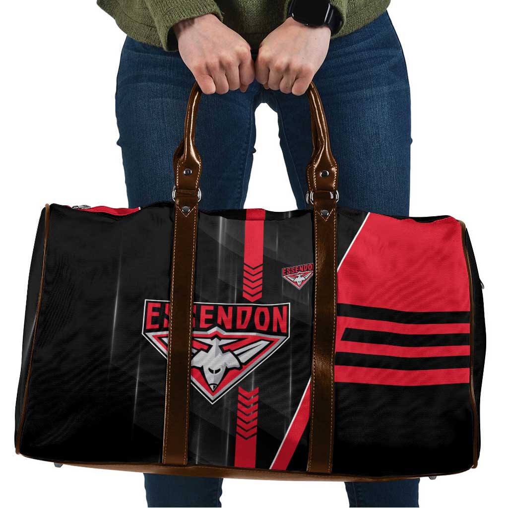 Essendon Bombers Travel Bag Modern Geometric Sports Graphic Style