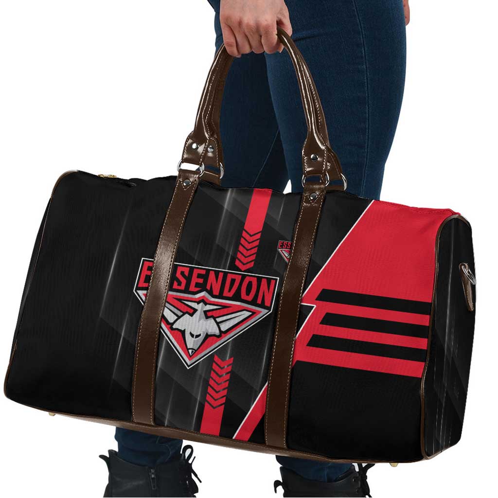 Essendon Bombers Travel Bag Modern Geometric Sports Graphic Style
