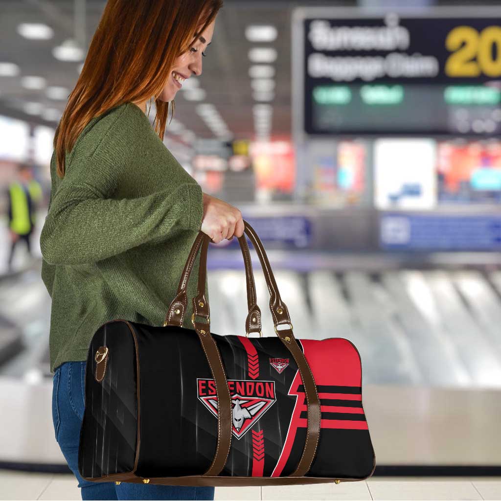 Essendon Bombers Travel Bag Modern Geometric Sports Graphic Style