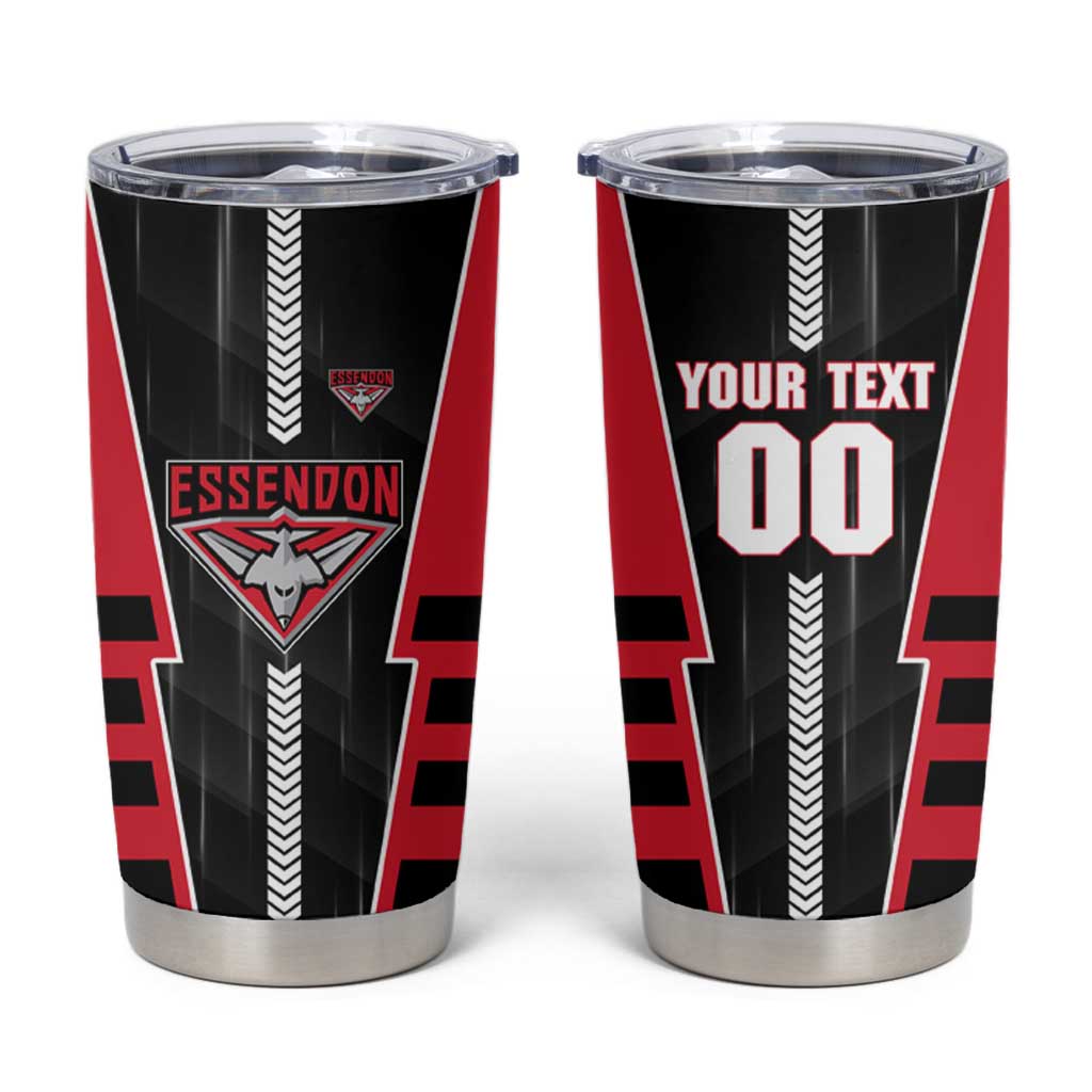 Personalized Essendon Bombers Tumbler Cup Modern Geometric Sports Graphic Style