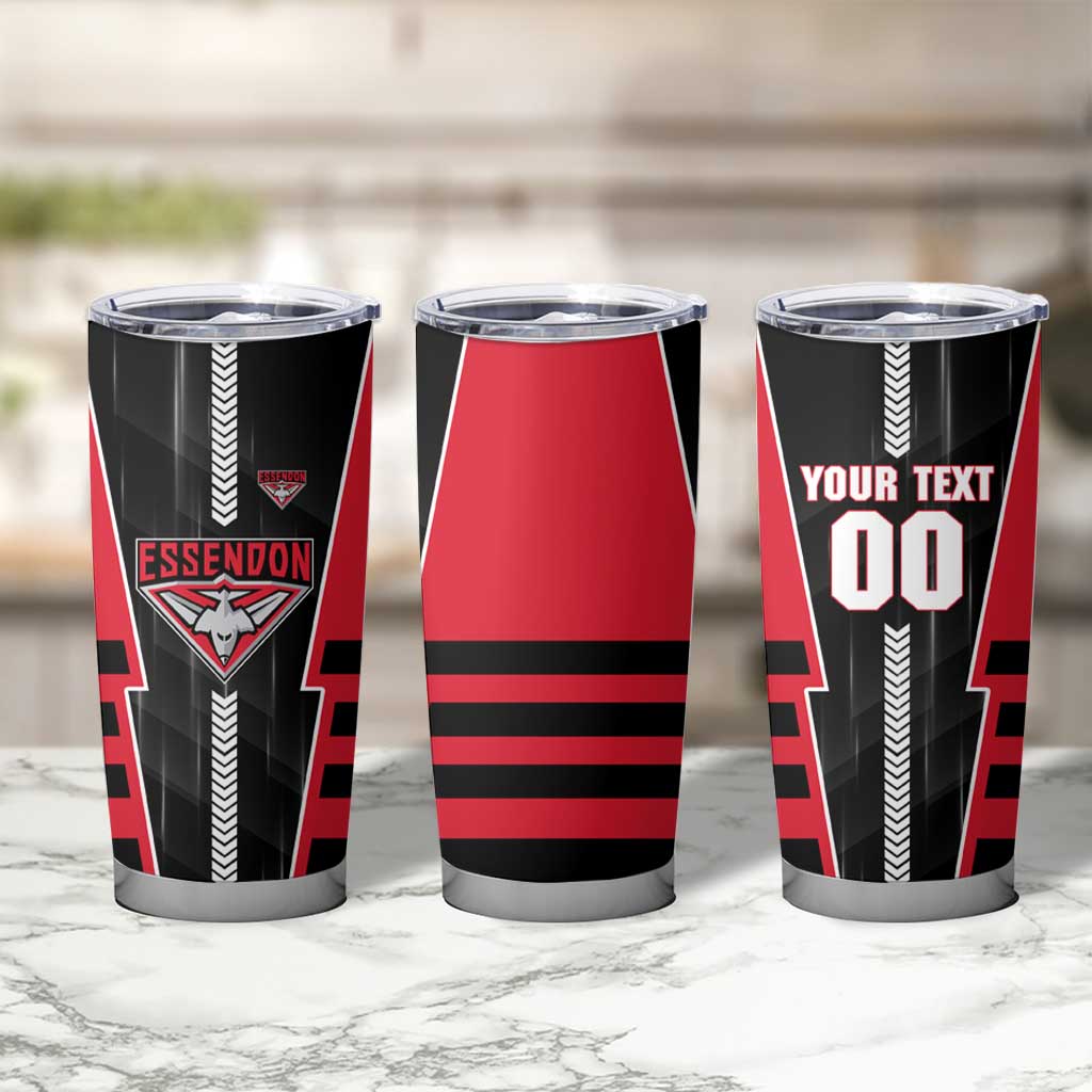 Personalized Essendon Bombers Tumbler Cup Modern Geometric Sports Graphic Style