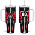 Personalized Essendon Bombers Tumbler With Handle Modern Geometric Sports Graphic Style
