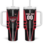 Personalized Essendon Bombers Tumbler With Handle Modern Geometric Sports Graphic Style