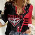 Personalized Essendon Bombers Women Casual Shirt Modern Geometric Sports Graphic Style