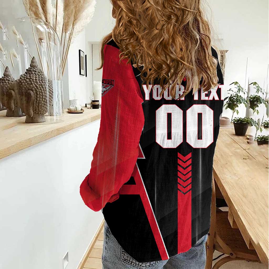Personalized Essendon Bombers Women Casual Shirt Modern Geometric Sports Graphic Style