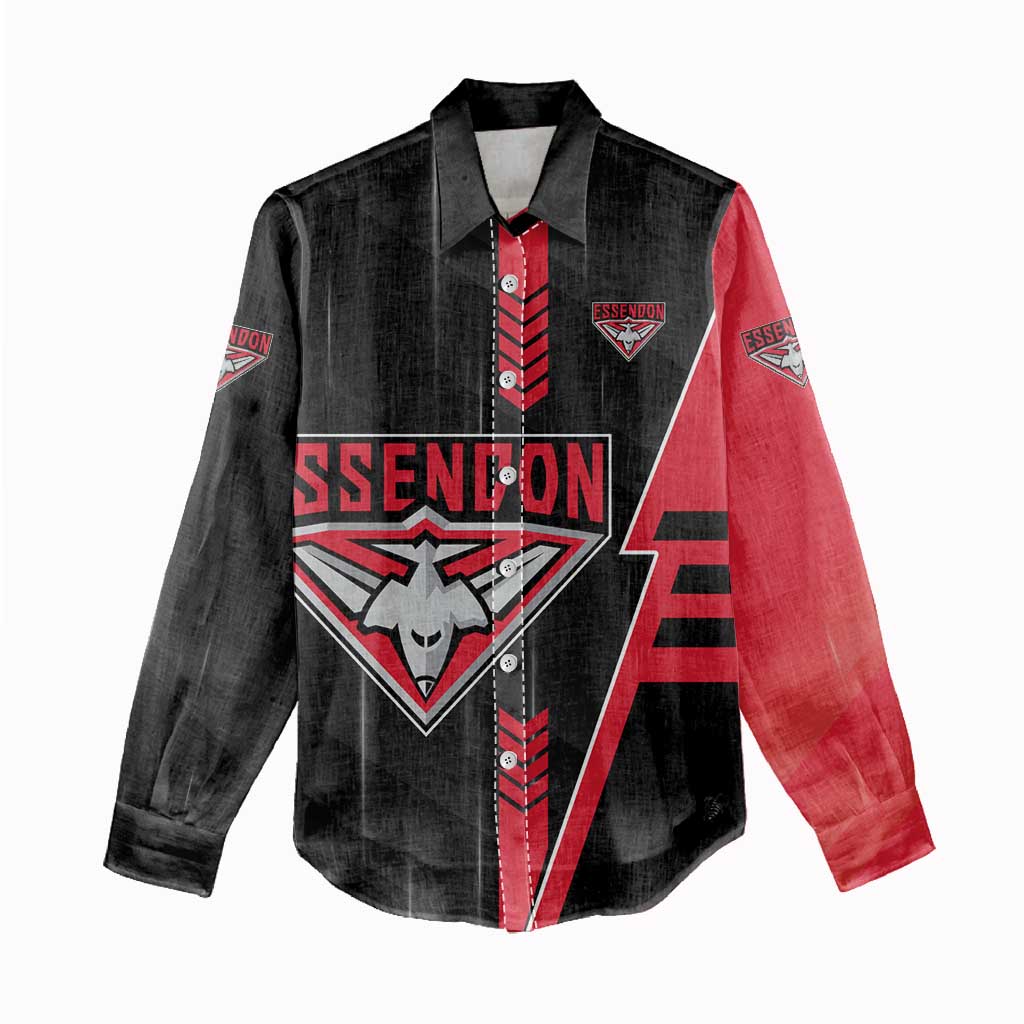 Personalized Essendon Bombers Women Casual Shirt Modern Geometric Sports Graphic Style