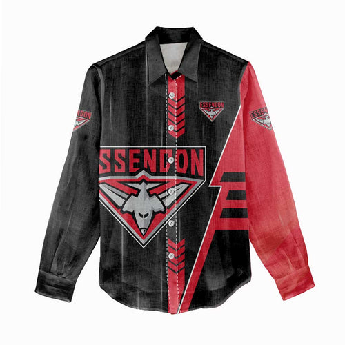 Personalized Essendon Bombers Women Casual Shirt Modern Geometric Sports Graphic Style