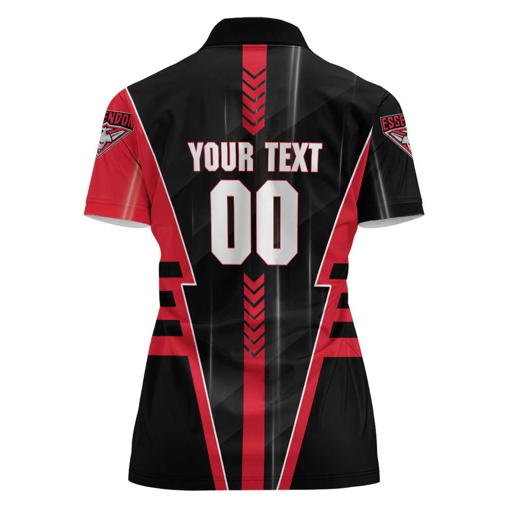 Personalized Essendon Bombers Women Polo Shirt Modern Geometric Sports Graphic Style
