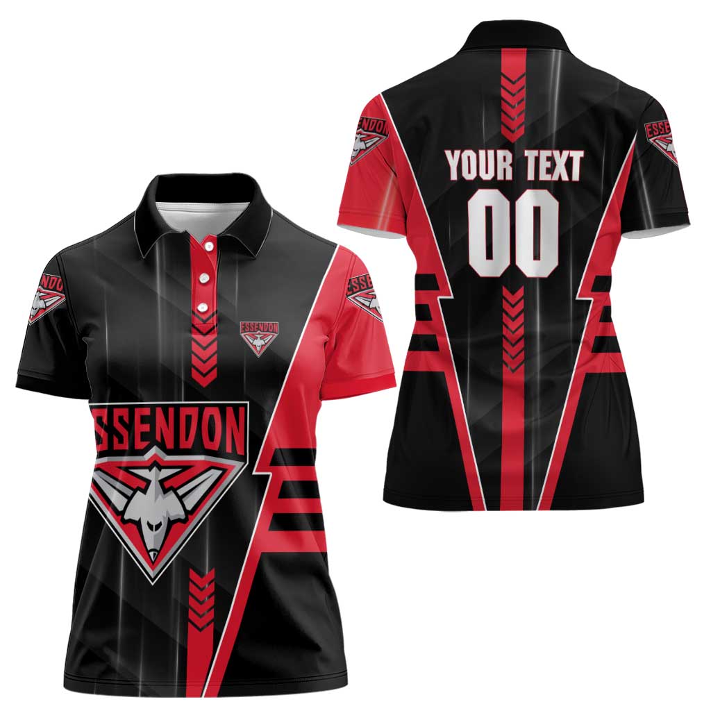 Personalized Essendon Bombers Women Polo Shirt Modern Geometric Sports Graphic Style