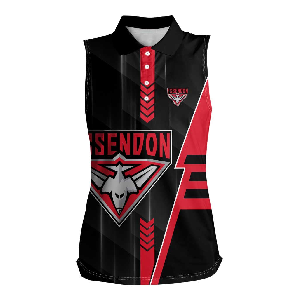 Personalized Essendon Bombers Women Sleeveless Polo Shirt Modern Geometric Sports Graphic Style