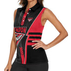 Personalized Essendon Bombers Women Sleeveless Polo Shirt Modern Geometric Sports Graphic Style