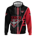 Personalized Essendon Bombers Zip Hoodie Modern Geometric Sports Graphic Style