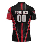 Personalized Essendon Bombers Zipper Polo Shirt Modern Geometric Sports Graphic Style