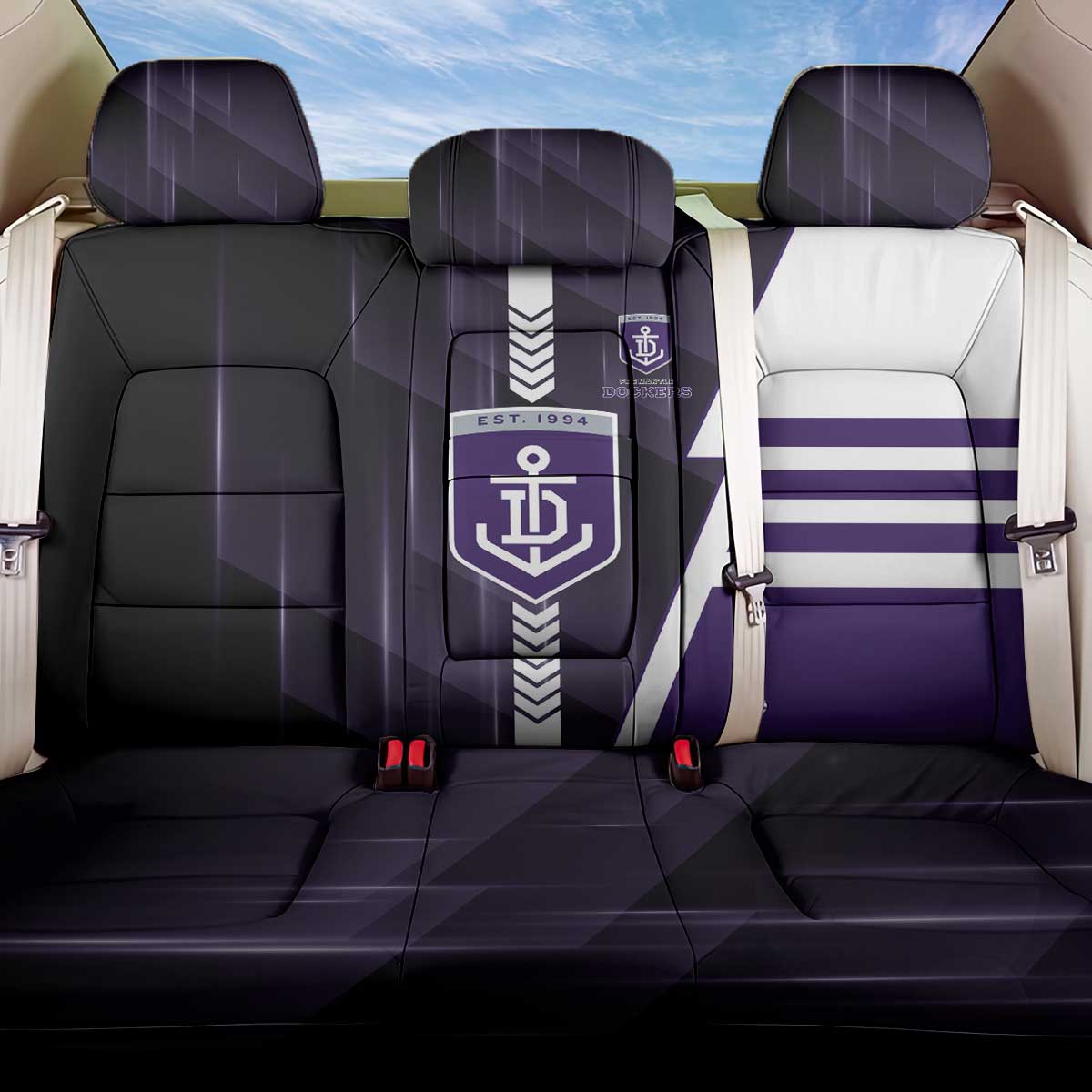 Fremantle Dockers Back Car Seat Cover Modern Geometric Sports Graphic Style