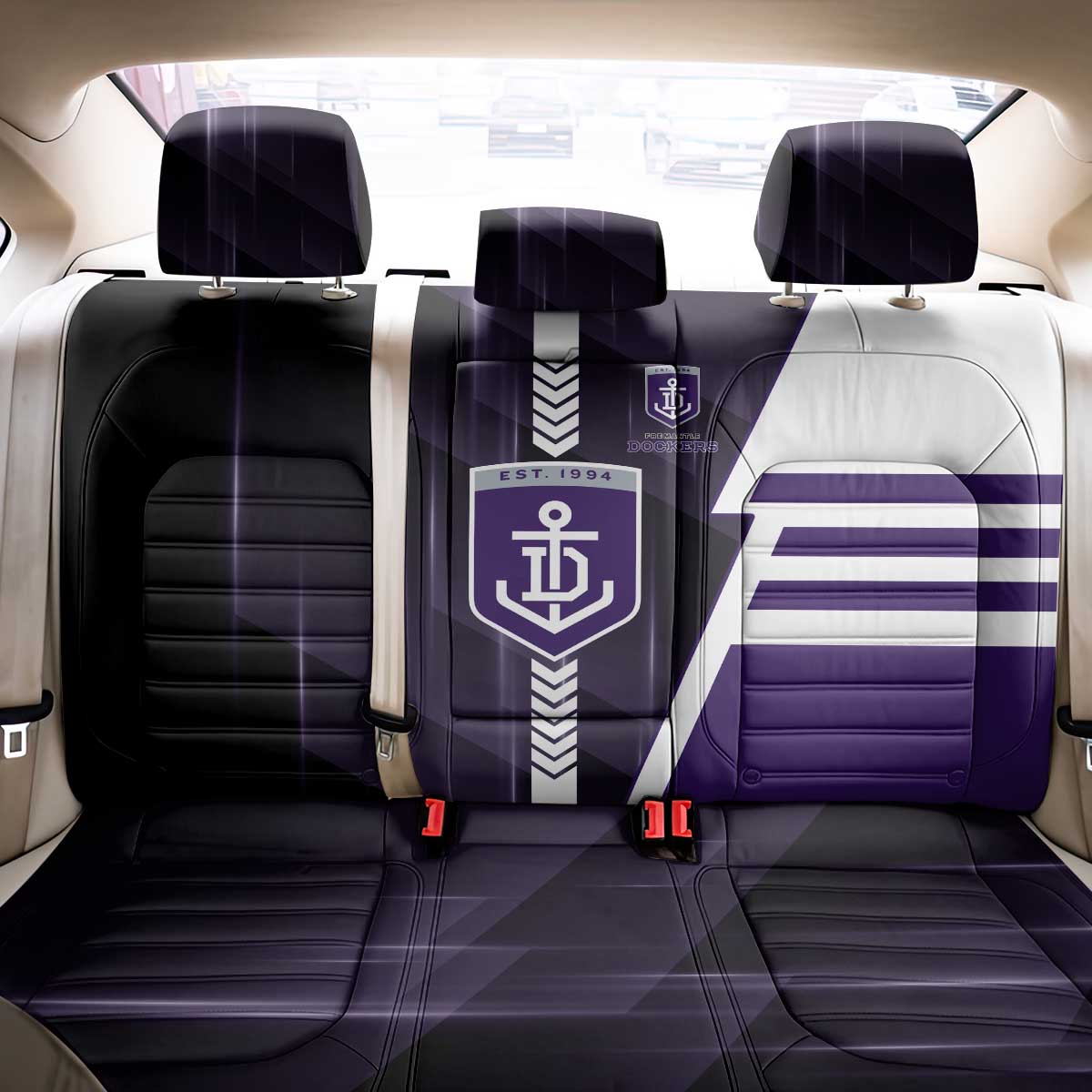 Fremantle Dockers Back Car Seat Cover Modern Geometric Sports Graphic Style