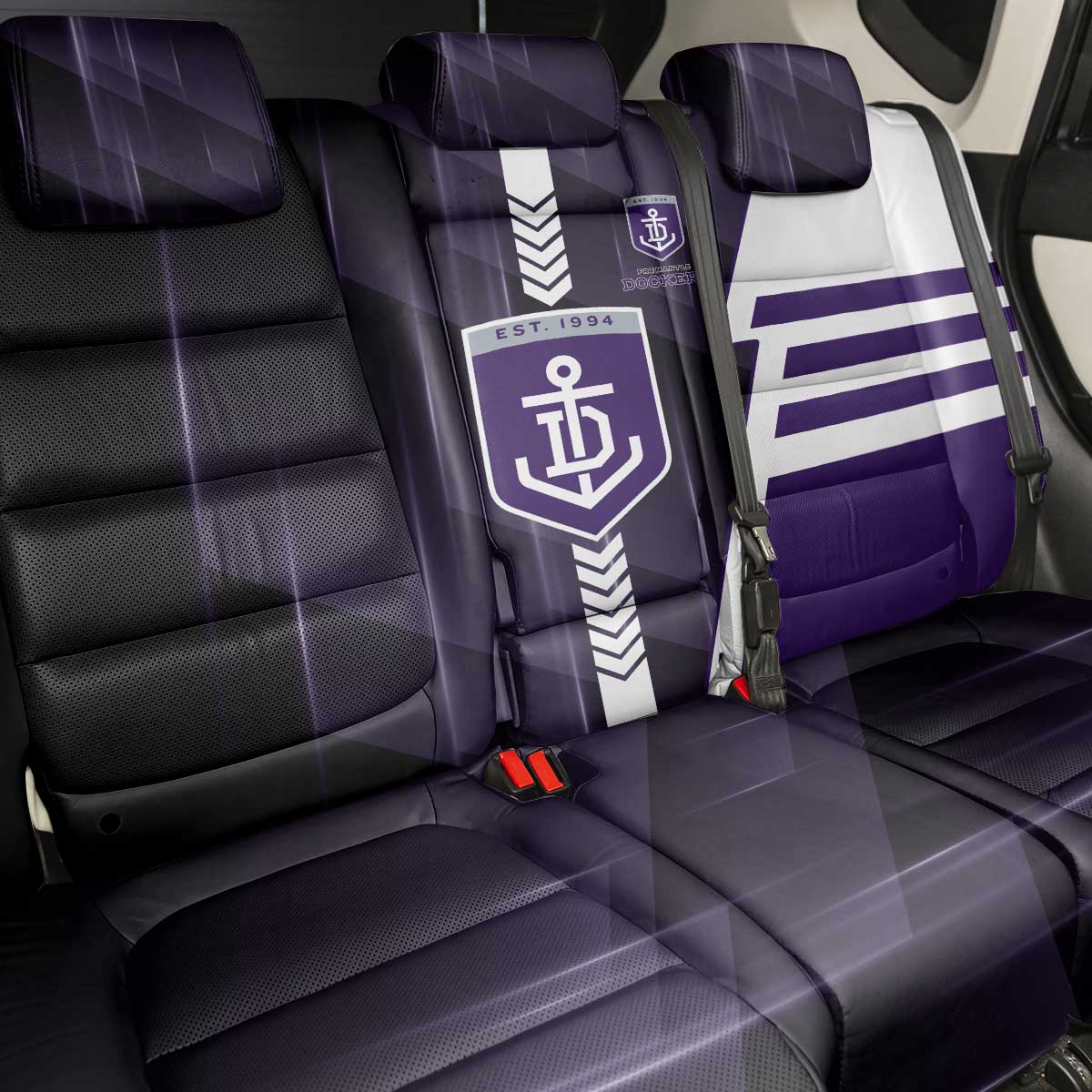Fremantle Dockers Back Car Seat Cover Modern Geometric Sports Graphic Style