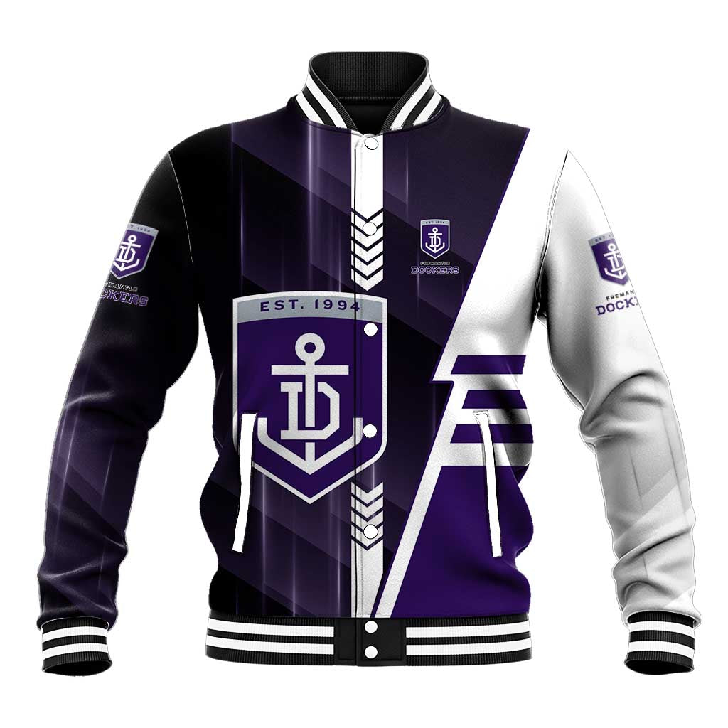 Personalized Fremantle Dockers Baseball Jacket Modern Geometric Sports Graphic Style