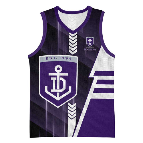 Personalized Fremantle Dockers Basketball Jersey Modern Geometric Sports Graphic Style