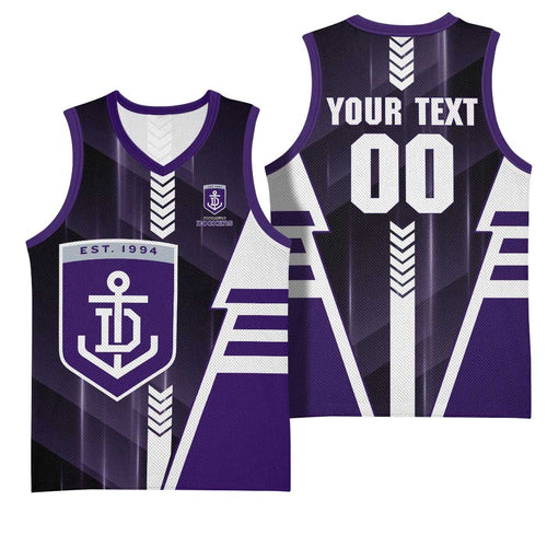 Personalized Fremantle Dockers Basketball Jersey Modern Geometric Sports Graphic Style
