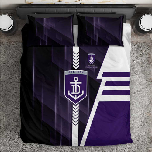 Fremantle Dockers Bedding Set Modern Geometric Sports Graphic Style