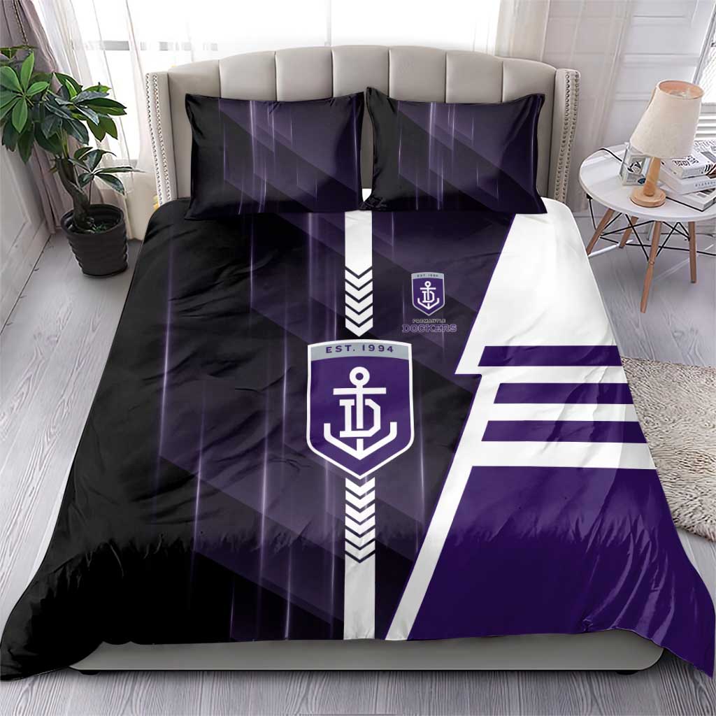 Fremantle Dockers Bedding Set Modern Geometric Sports Graphic Style