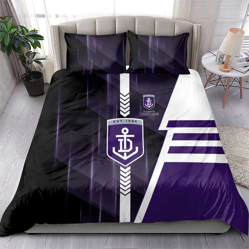Fremantle Dockers Bedding Set Modern Geometric Sports Graphic Style