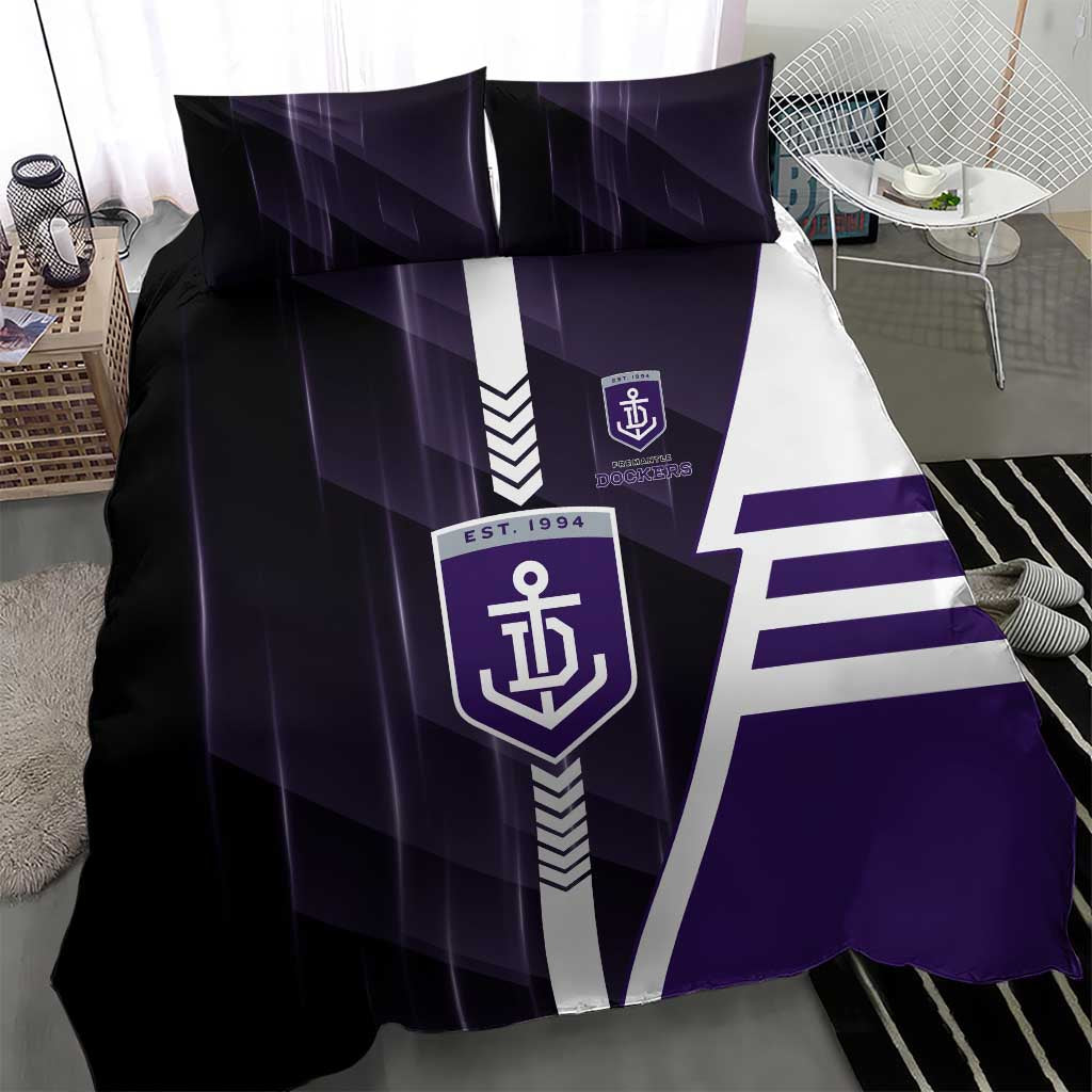 Fremantle Dockers Bedding Set Modern Geometric Sports Graphic Style