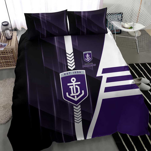 Fremantle Dockers Bedding Set Modern Geometric Sports Graphic Style