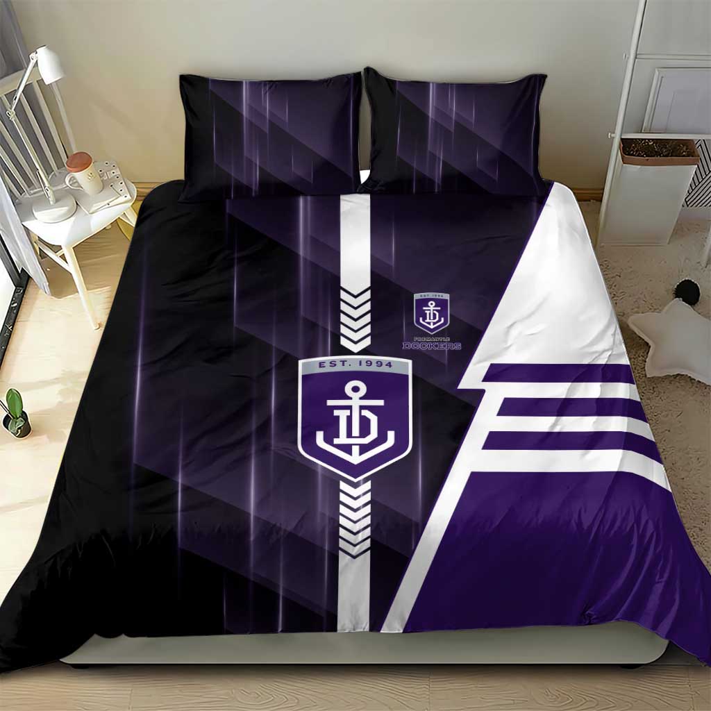 Fremantle Dockers Bedding Set Modern Geometric Sports Graphic Style