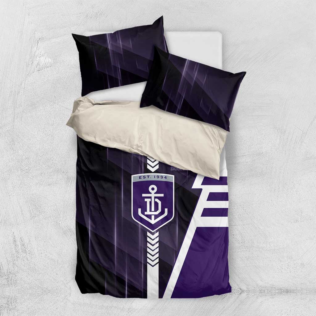 Fremantle Dockers Bedding Set Modern Geometric Sports Graphic Style