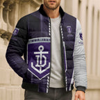 Personalized Fremantle Dockers Bomber Puffer Jacket Modern Geometric Sports Graphic Style