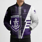 Personalized Fremantle Dockers Bomber Puffer Jacket Modern Geometric Sports Graphic Style