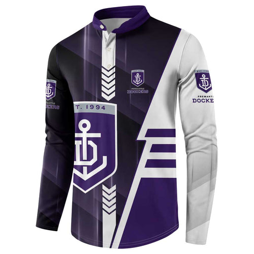 Personalized Fremantle Dockers Button Sweatshirt Modern Geometric Sports Graphic Style