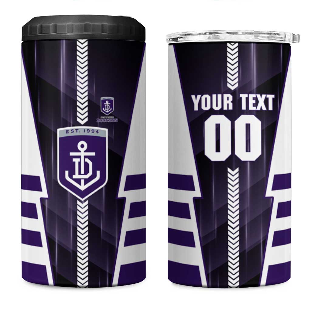 Personalized Fremantle Dockers 4 in 1 Can Cooler Tumbler Modern Geometric Sports Graphic Style