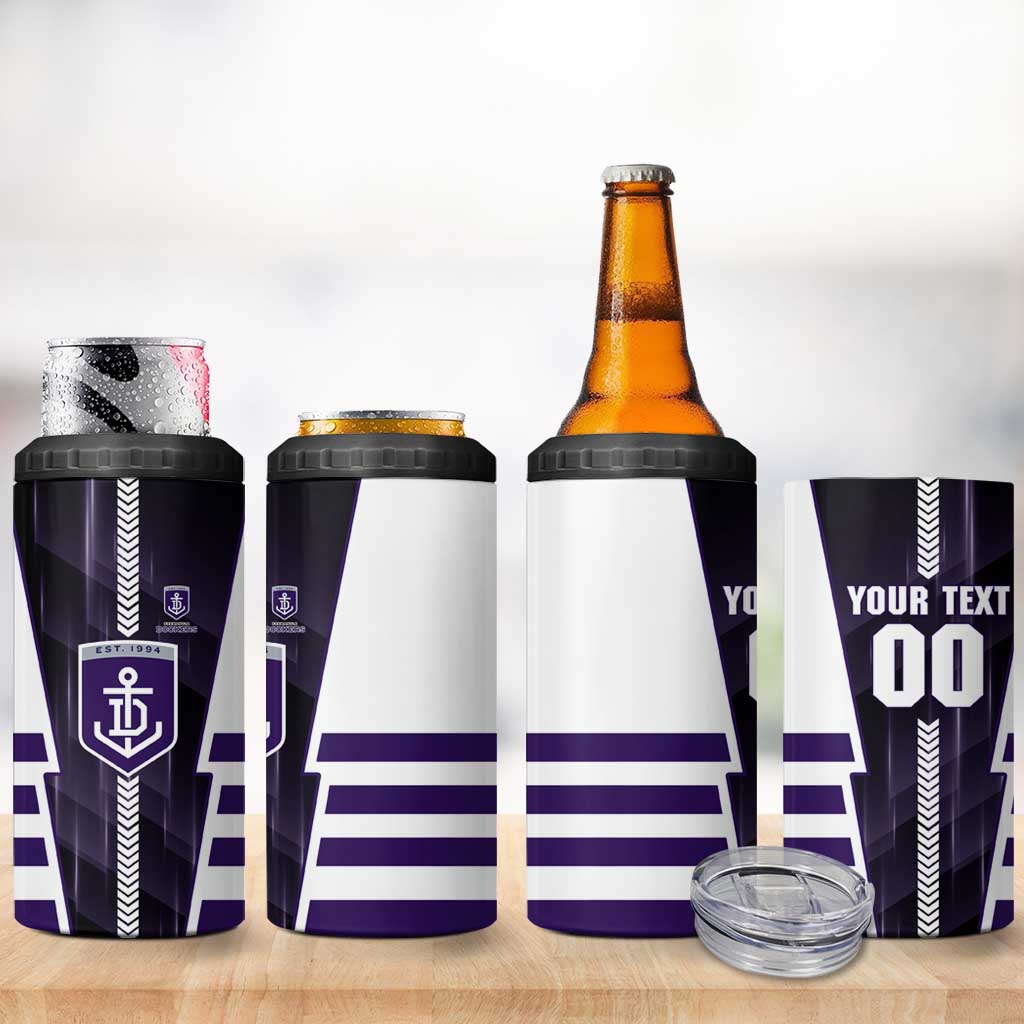 Personalized Fremantle Dockers 4 in 1 Can Cooler Tumbler Modern Geometric Sports Graphic Style
