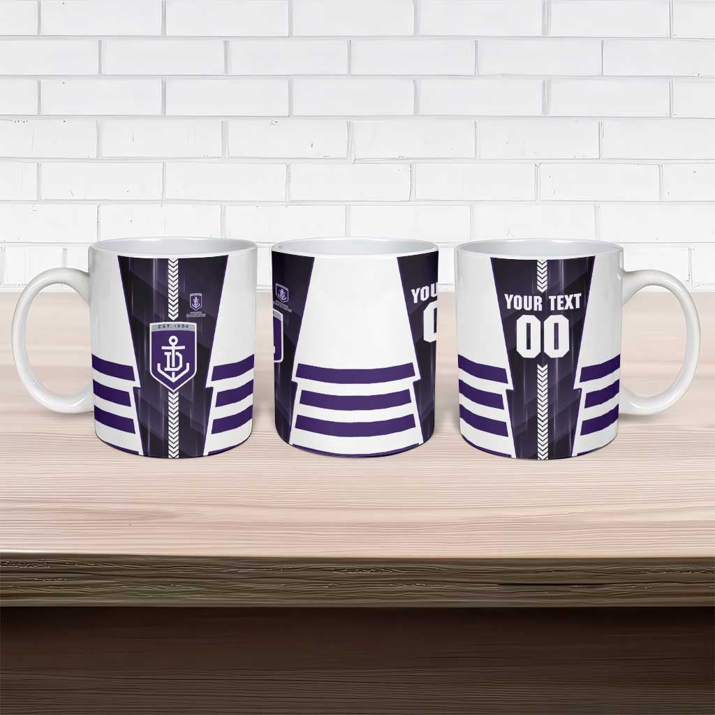 Personalized Fremantle Dockers Ceramic Mug Modern Geometric Sports Graphic Style