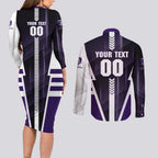 Personalized Fremantle Dockers Couples Matching Long Sleeve Bodycon Dress and Long Sleeve Button Shirt Modern Geometric Sports Graphic Style