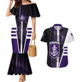 Personalized Fremantle Dockers Couples Matching Mermaid Dress and Hawaiian Shirt Modern Geometric Sports Graphic Style