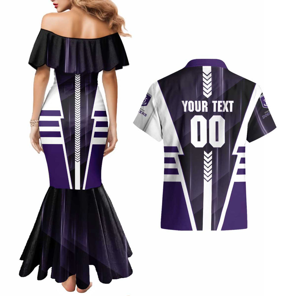 Personalized Fremantle Dockers Couples Matching Mermaid Dress and Hawaiian Shirt Modern Geometric Sports Graphic Style