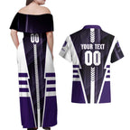 Personalized Fremantle Dockers Couples Matching Off Shoulder Maxi Dress and Hawaiian Shirt Modern Geometric Sports Graphic Style