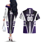 Personalized Fremantle Dockers Couples Matching Off The Shoulder Long Sleeve Dress and Hawaiian Shirt Modern Geometric Sports Graphic Style