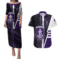 Personalized Fremantle Dockers Couples Matching Puletasi and Hawaiian Shirt Modern Geometric Sports Graphic Style