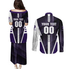 Personalized Fremantle Dockers Couples Matching Puletasi and Long Sleeve Button Shirt Modern Geometric Sports Graphic Style