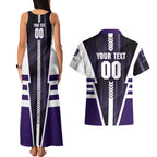 Personalized Fremantle Dockers Couples Matching Tank Maxi Dress and Hawaiian Shirt Modern Geometric Sports Graphic Style