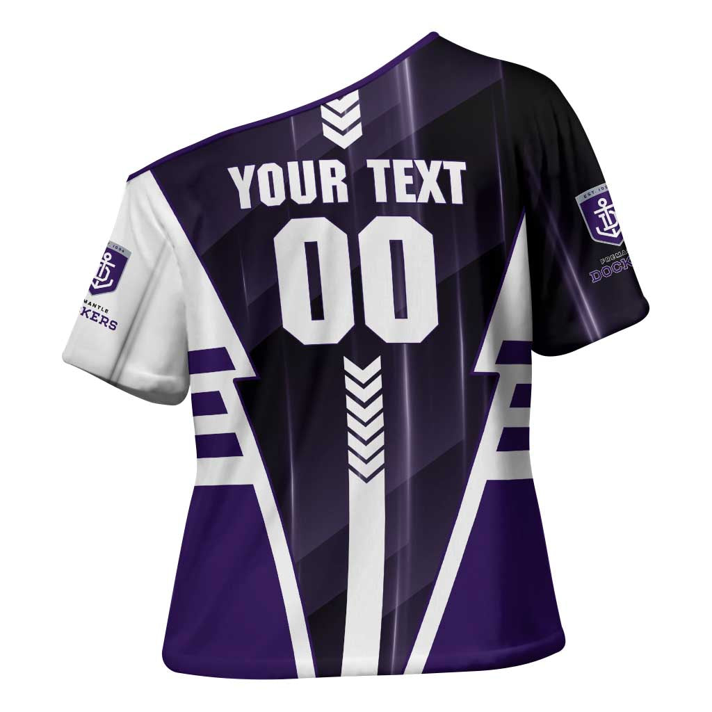 Personalized Fremantle Dockers Cross Shoulder Shirt Modern Geometric Sports Graphic Style