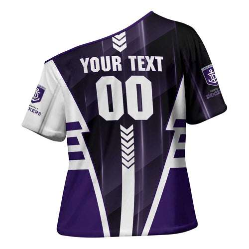 Personalized Fremantle Dockers Cross Shoulder Shirt Modern Geometric Sports Graphic Style