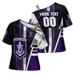 Personalized Fremantle Dockers Cross Shoulder Shirt Modern Geometric Sports Graphic Style